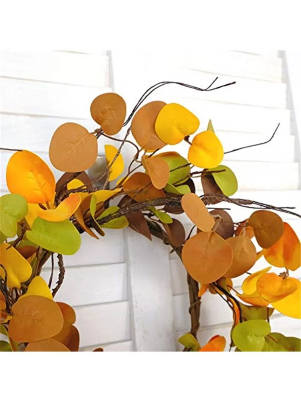 14 inches Summer and Autumn Eucalyptus Leaves Wreath Thanksgiving Rustic Wreath